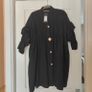 BNWT Cameo Rose Black Ruched Button Front Mini Smock Dress, size S Image 2