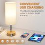 Bedside Lamps Set of 2 Touch Table Lamps with USB-C USB-A Charging Ports, 3 Way Dimmable Bedside Lamp for Bedrooms, Small Touch Lamps for Living Room (Bulb Included Image 6