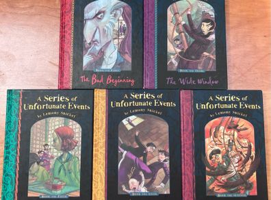 A Series Of Unfortunate Events, Books 1,3,5,6,&7 by Lemony Snicket