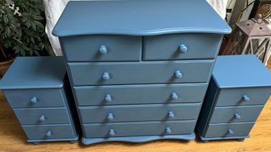 Upcycled chest of drawers and 2 lockers