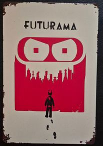 Futurama , vintage style metal sign .