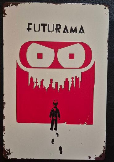 Futurama , vintage style metal sign .