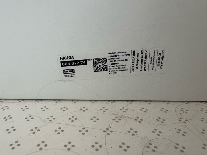 IKEA HAUGA White 3-Drawer Dresser