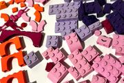 Collection of Colourful Lego Pieces in Pink, Purple, Coral etc.