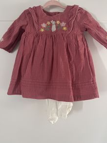 Brand new - 0-3 months M&S Peter Rabbit pink bunny girl dress with tights