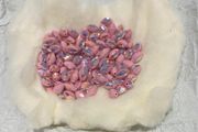 Vintage Opaque Rose Aurora Boreale Beads:9x6mm