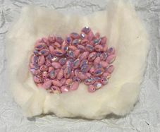 Vintage Opaque Rose Aurora Boreale Beads:9x6mm