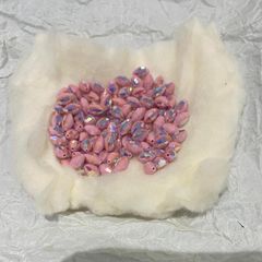 Vintage Opaque Rose Aurora Boreale Beads:9x6mm