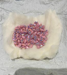 Vintage Opaque Rose Aurora Boreale Beads:9x6mm