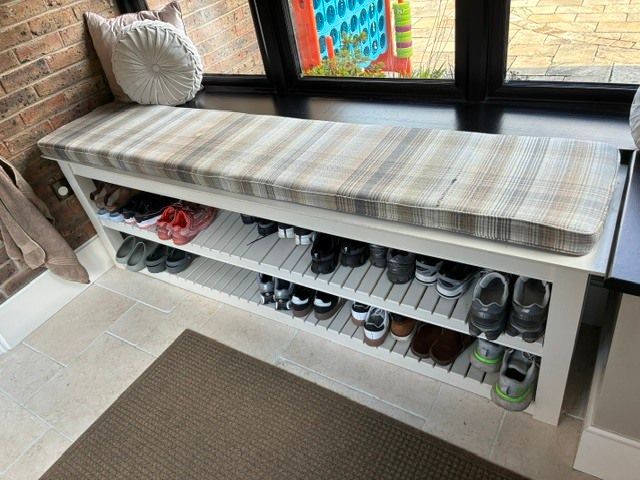 Large Custom-Made Shoe Storage Bench