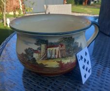 Royal Doulton chamber pot with castle scene, D18