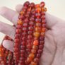 Vintage African Style Orange Red Glass Beads Strands 24 inches Image 10
