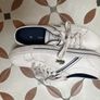 Lacoste kids white leather look shoes size 3 35.5 Image 3