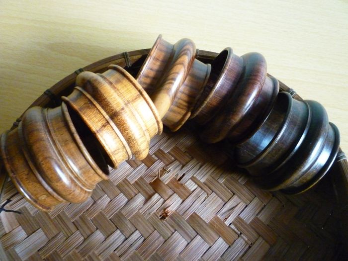 Wooden Napkin Ring holders-set Of 5 Vintage With Storage Box