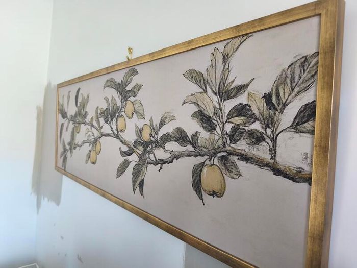 Atelier Printworks Apple Tree Gold Framed Canvas Print