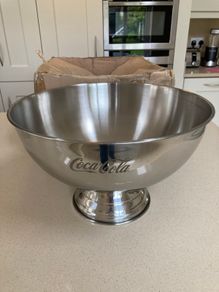 Coca Cola Ice Bucket Stainless Steel Large Bar Bowl 11.5 Litre