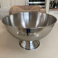 Coca Cola Ice Bucket Stainless Steel Large Bar Bowl 11.5 Litre