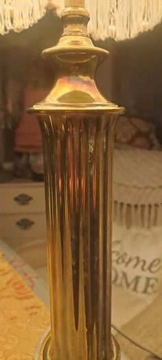 Huge Antique Heavy Brass Lamp