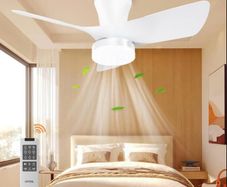 Brand New Ceiling fan with 18W LED light, 30W silent DC motor, energy saving and large air volume,