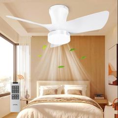 Brand New Ceiling fan with 18W LED light, 30W silent DC motor, energy saving and large air volume,
