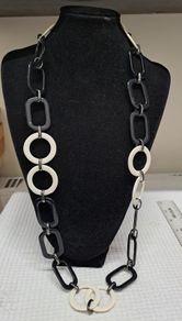 Black & Cream Link Statement Necklace