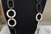 Black &amp; Cream Link Statement Necklace