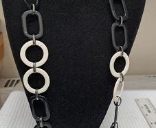 Black & Cream Link Statement Necklace