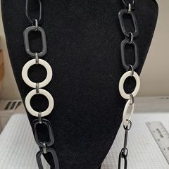 Black & Cream Link Statement Necklace