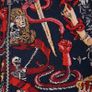 Zara Multicolor Red Navy Dark Gothic Alchemy Tarot Graphic Full Zip Bomber Jacket Size L Image 4