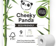 Bamboo Toilet Tissue Paper | (3-Ply, 200 Sheets) | Hypoallergenic, Plastic-Free, Eco-Friendly, Super Soft, Strong & Sustainable,9 count (Pack of 1)