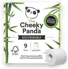Bamboo Toilet Tissue Paper | (3-Ply, 200 Sheets) | Hypoallergenic, Plastic-Free, Eco-Friendly, Super Soft, Strong & Sustainable,9 count (Pack of 1)