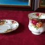 16 Piece Royal Albert Old Country Roses Bone China Gold Gilt Coffee Set With Two Tier Cake Stand For 6 Person Setting Made In England Image 9