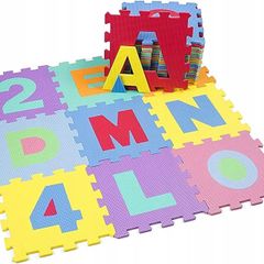 (FREE POSTAGE)  36pc ABC Foam Mats Multi-Coloured | Soft Eva Foam Mats for Kids | Baby Foam Play Mat Floor Mats for Children | Soft Play Mats with Alphabet & Numbers | Jigsaw Puzzle Kids Floor Mats | EN71 Safe