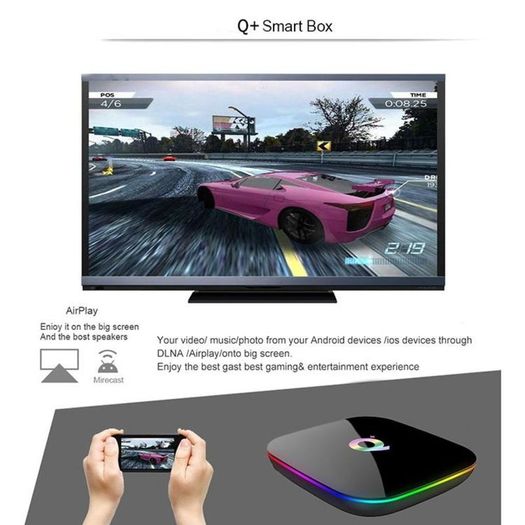 Brand New Q Plus Smart TV Box Android 9.0 Allwinner H6 4GB/32GB 6K H.265 Media Player U2W8