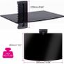 Floating Shelf Wall Bracket with Strengthened Tempered Glass for DVD Players/Cable Boxes/Games Consoles/TV Accessories 1 Shelf (MULTIPLE SIZES) Image 5