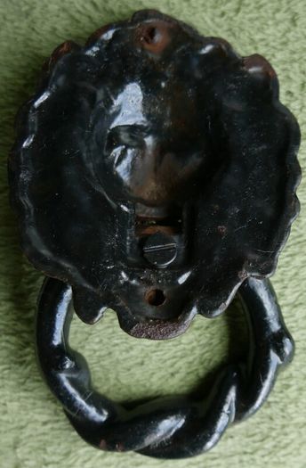 Antique Black Rustic Lion Head Door Knocker