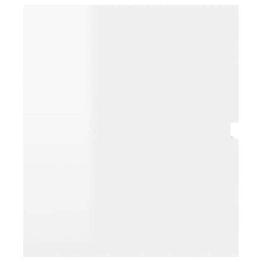 Sink Cabinet with Built-in Basin High Gloss White Chipboard
