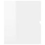 Sink Cabinet with Built-in Basin High Gloss White Chipboard Image 10