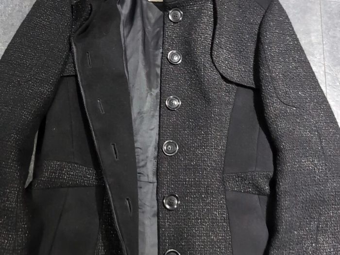 Karen Millen Beautiful Coat Black Grey Tweed