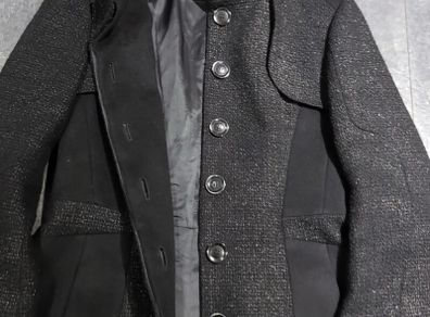 Karen Millen Beautiful Coat Black Grey Tweed