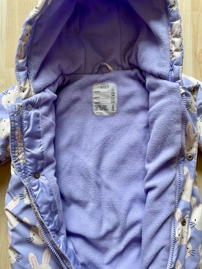 M&S Hooded jumpsuit 12 -18 months