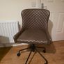 Brown leather adjustable desk chair Image 3
