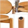 Dining Room Chairs, Bar Chairs Made of Solid Wood, Set of 4 Bar Stools, Round Seat Stools, Work Stool, Space-Saving, Stackable, for Meeting Room, Living Room, Dining Room, Kitchen, Natural Image 4