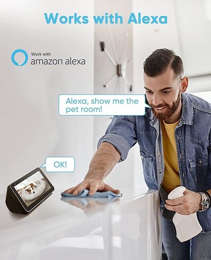 Security Camera Indoor WiFi Camera 2 PCS Baby Monitor with Camera Surveillance Indoor Compatible with Alexa MULTIPLE COLOURS AVAILABLE (FREE SHIPPING)