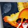 Signed Canvas Painting Striking Red and Gold Don Quixote Artwork 61.5 x 50cm Image 3