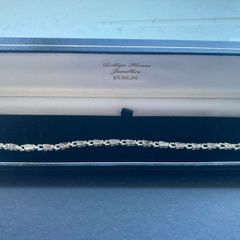 Cubic zirconia and silver tennis bracelet