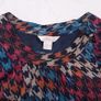 Monsoon Multicolor Pink Blue Houndstooth Pleated Asymmetrical Hem Long Sleeve Midi Dress 22UK/50EU Image 6