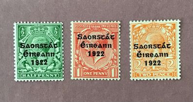 Ireland 1923 3 Line Saorstat Overprint