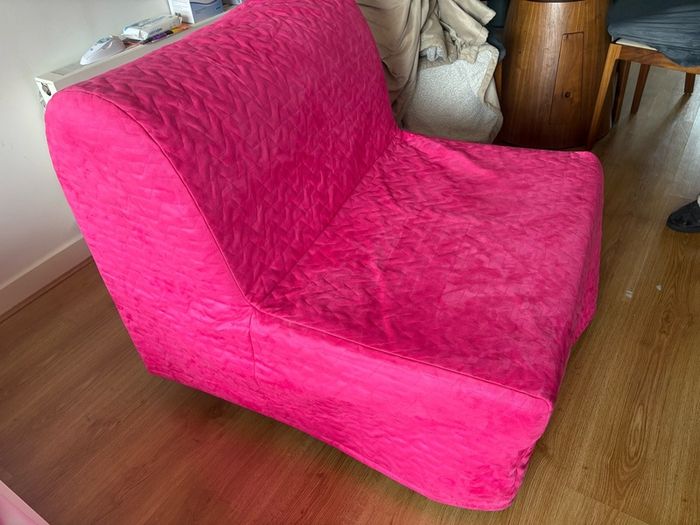 Pink IKEA chair bed
