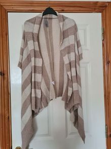Beige Waterfall Cardigan - Size Medium/Size 12